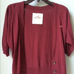 Maroon Hollister Short Sleeve Cardigan